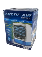 ARCTIC AIR Turbo Chill Desktop Evaporative Space Cooler with LED Nightlight