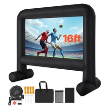 Uimoso 16ft Inflatable Movie Screen 16:9 600D Movie Projection with Portable Bag