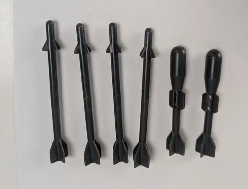 1983 Hasbro Gi Joe Dragonfly Helicopter Missile Parts Lot Vintage