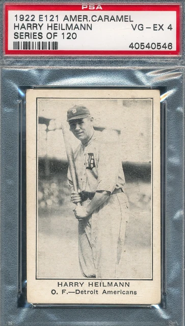 HARRY HEILMANN 1922 E121 American Caramel PSA 4 highest graded and centered!