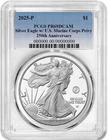 2025-P Proof $1 American Silver Eagle Marine Corps Privy PCGS PR69DCAM Blue
