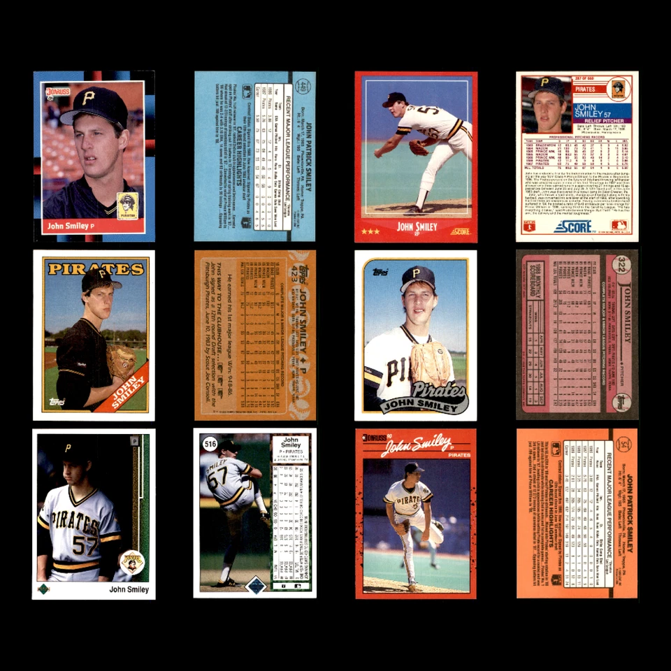 John Smiley Lote 84 Tarjetas de Béisbol Diferentes 1988 (RC/Novatos) PIT/Rojos/MIN/CLE Foto 3 de 4