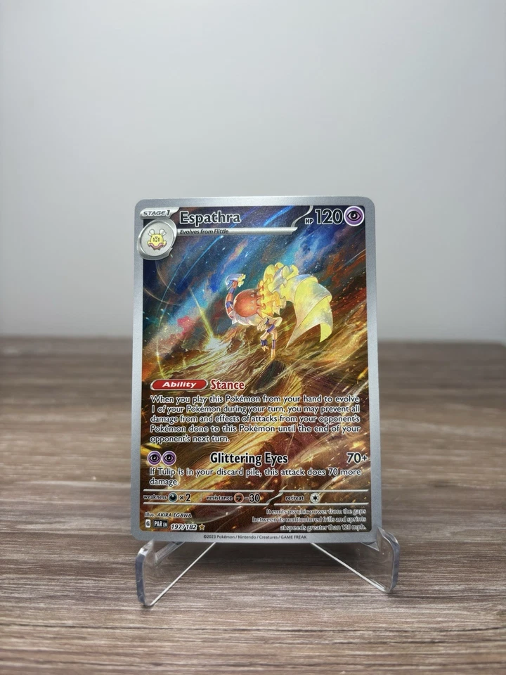 Pokémon Espathra 197/182 Sv04: Paradox Rift Holo NM - Image 2 of 3
