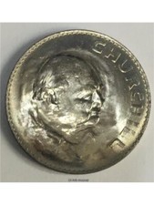 1965 Winston Churchill Commemorative Crown Coin Uncirculated .