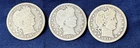 3 Coin Barber Quarter Lot 1897 1907 1914D