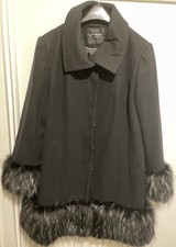Jane Norman Faux Fur Trimmed Coat
