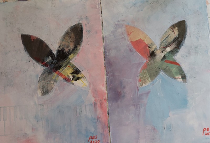 ART WORK BY PAUL BOKVEL SMIT SOUTH AFRICA ORIGINAL SIGNED BUTTERFLY DREAMS NICE!
