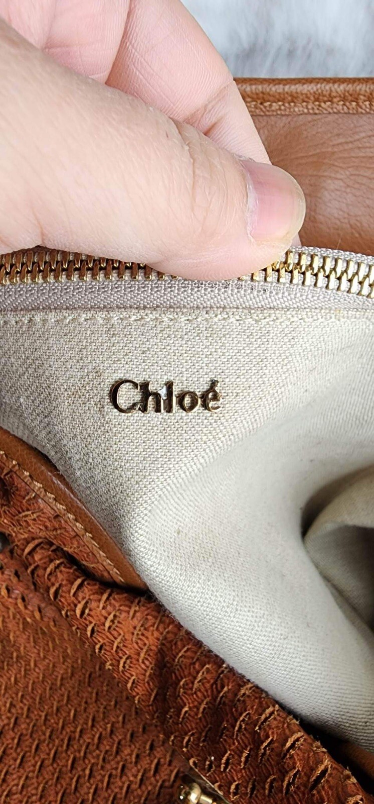 RARE Chloe Elsie Perforated Leather Large Bag image 7