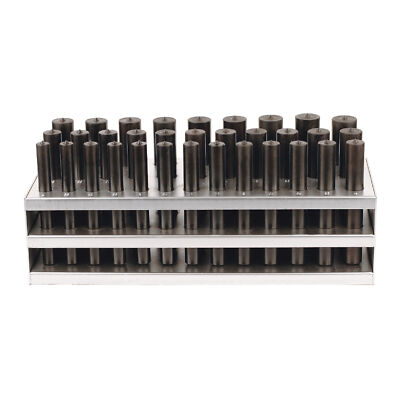 33 Piece Transfer TTC Punch Set, 1/2'' to 1'' Punch Size, Round Shank