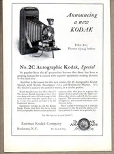 1923 Print Ad Kodak No. 2C Autographic Anastigmat with Kodamatic Shutter