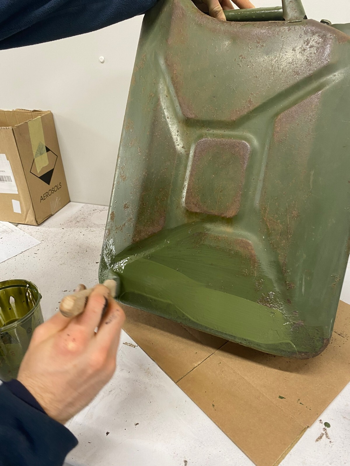 Jerry Can Paint Direct to Metal Rust Paint Protection brush on enamel