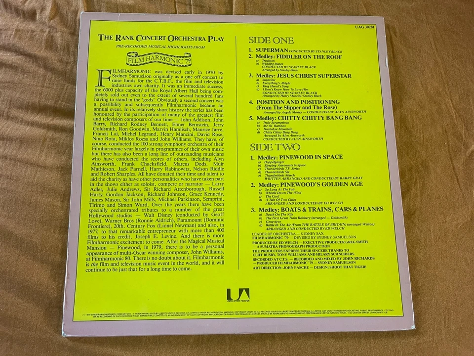 The Rank Concert Orchestra – Musical Highlights From Film Harmonic '79 NEAR MINT - Bild 2 von 4