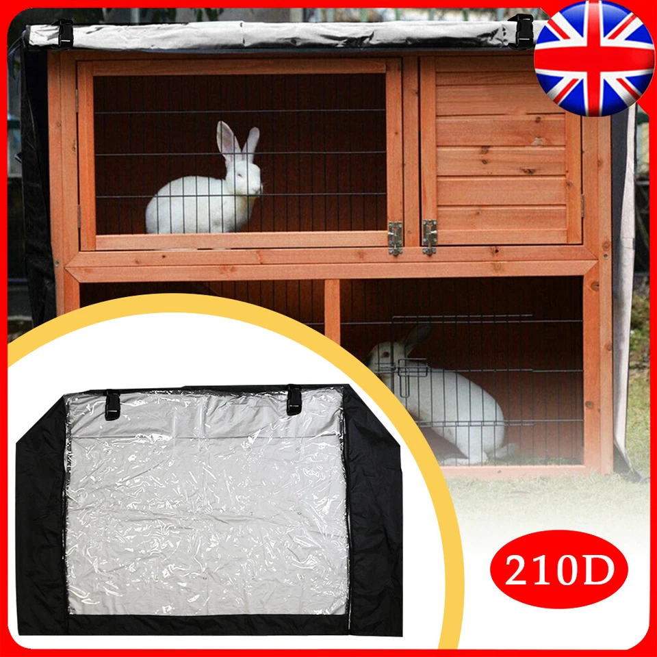 4FT Rabbit Hutch Cover Waterproof Large Double Garden Pet Bunny Cage Covers UK