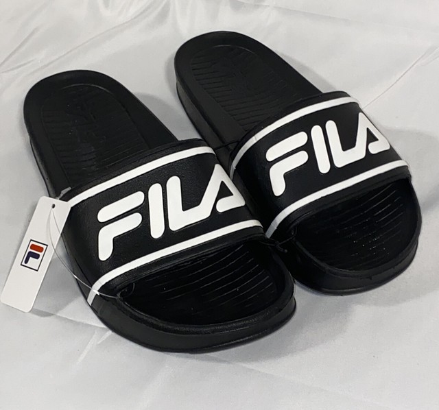 fila slippers black