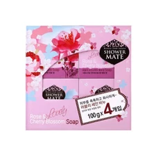 Shower Mate Lovely Rose & Cherry Blossom Soap 100g*4Pcs - FREE SHIPPING