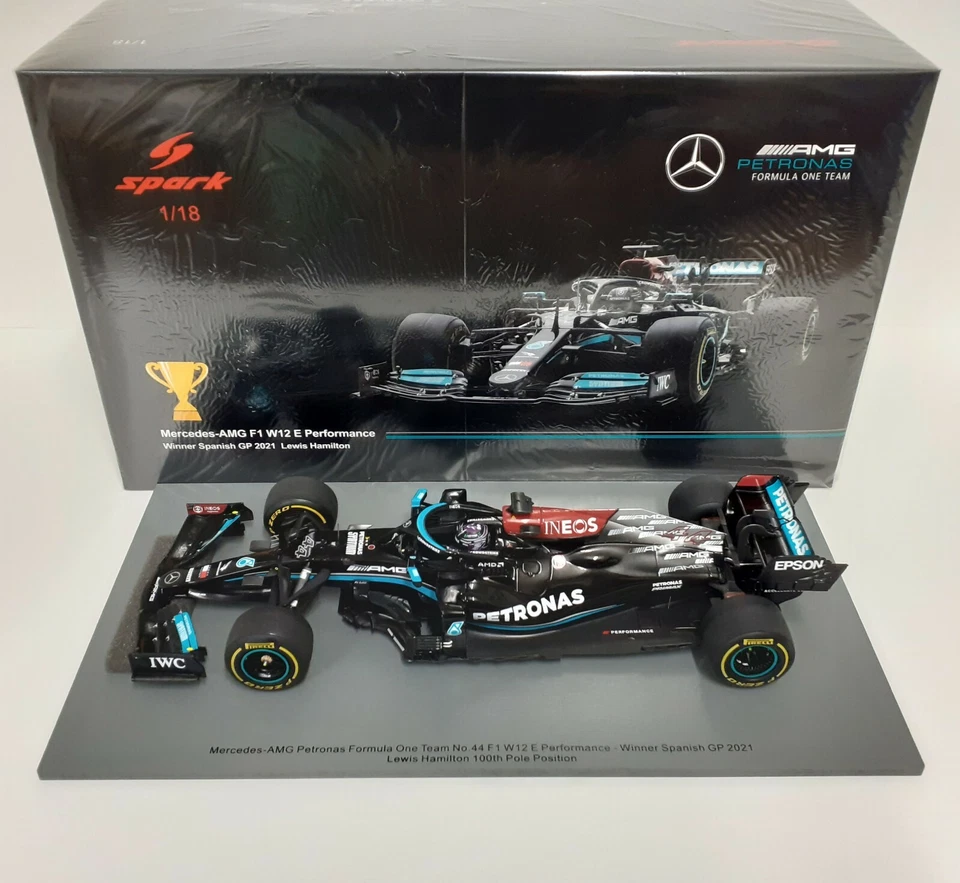 SPARK 1:18 MODELLINO AUTO F1 MERCEDES W12 LEWIS HAMILTON GP SPAGNA 2021 DIE CAST - Immagine 2 di 4