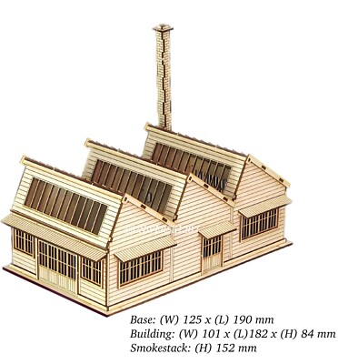 HO Scale CS Factory Building w/Smokestack Kit H0 Industrial Plant Architecture