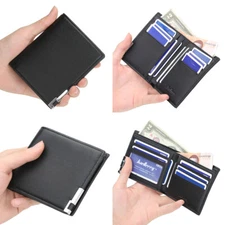 Men's Bifold Leather Wallet Short Wallet Front Pocket Credit Card Holder Clutch