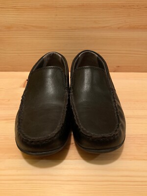 Nordstrom Kids Boys 1/2 M, Black Faux Leather Slip On