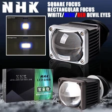 Square Laser NHK LED Projector Lens High Beam 6000K Spotlight Fog Lamp Retrofit