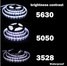 DC12V 5M SMD RGB 5050/3528/5630 300LEDs Cold/Warm White Strip Light Waterproof