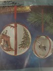 Heirlooms Christmas Ornament # 157  CREWEL WOOL KIT ON LINEN WITH VELVET  10" — photo 5