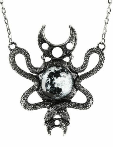 RESTYLE MOON EMBRACED PENDANT - NECKLACE - HANGER - HALSKETTING GOTHIC NEW - Photo 1/2