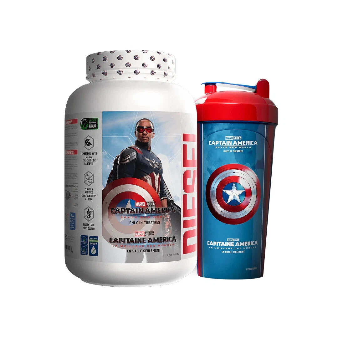 Perfect Sports Captain America Vanilla Diesel 2lb + 700ml Shaker Set 2pcs NEW