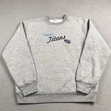 VINTAGE Tennessee Titans Sweatshirt Mens Medium Gray Majestic Crewneck USA 90s