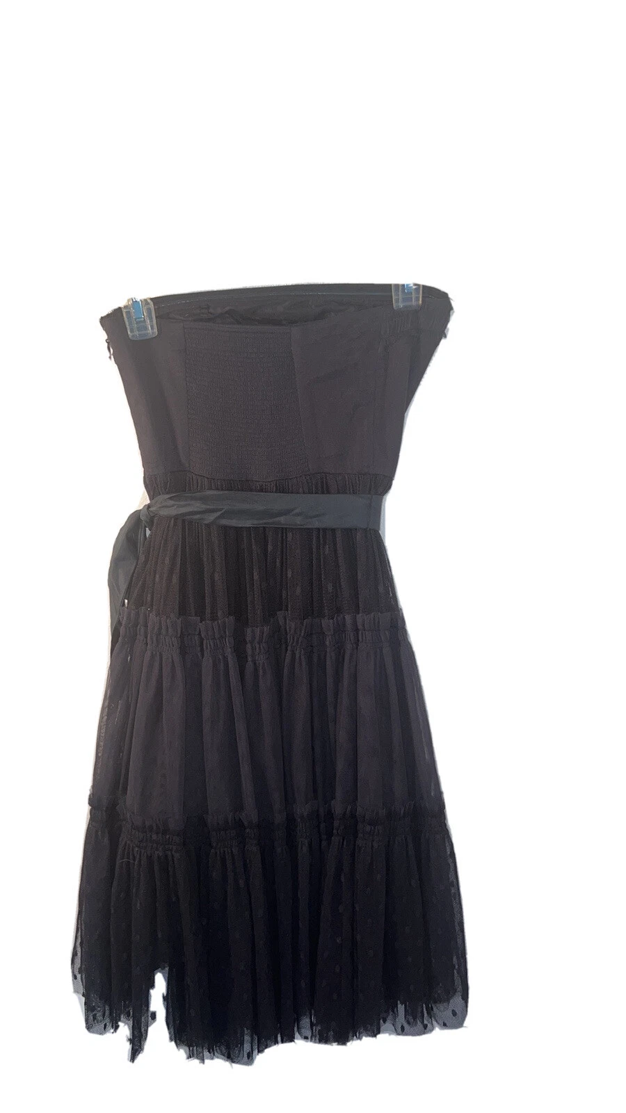 Abito midi MOULINETTE SOEURS vetements 0 corsetto Swiss Dot senza spalline in chiffon.