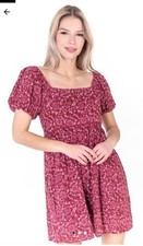 American Eagle Women’s Red Retro Peasant Cottage Boho Indie Dress Size XS