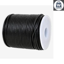 2mm Genuine Leather String Cord - 65.62 Feet Black Distressed for Jewelry Making