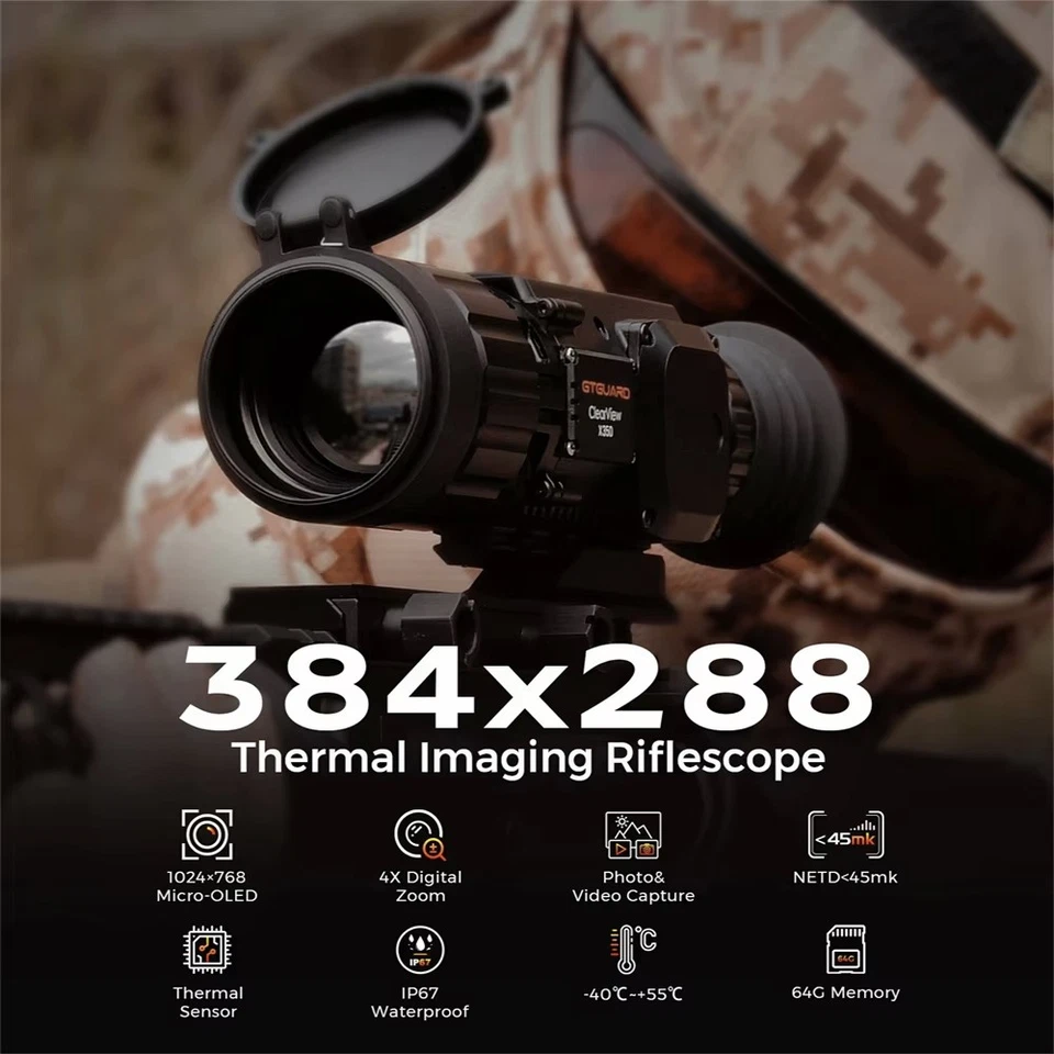 GTGUARD Thermal Rifle Scope Thermal Scope 1024x768 Micro-OLED for Hunting - Image 3 of 4