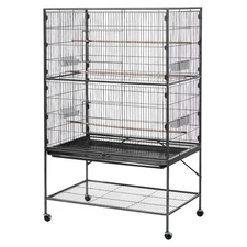 Uimoso Bird Cage for Flight with Wrought Iron Design, 36.6 x 22.8 x 59.5 Inches