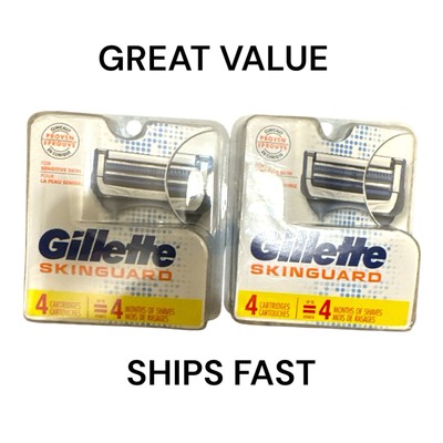 (2) 4-PACK Gillette SkinGuard Razor Blade Refills   8 Cartridges Total - NEW