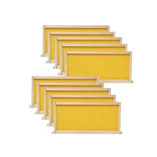 BeeCastle Medium Beehive Frames and Wax Foundations,10 Pack Honey Bee Frames ...