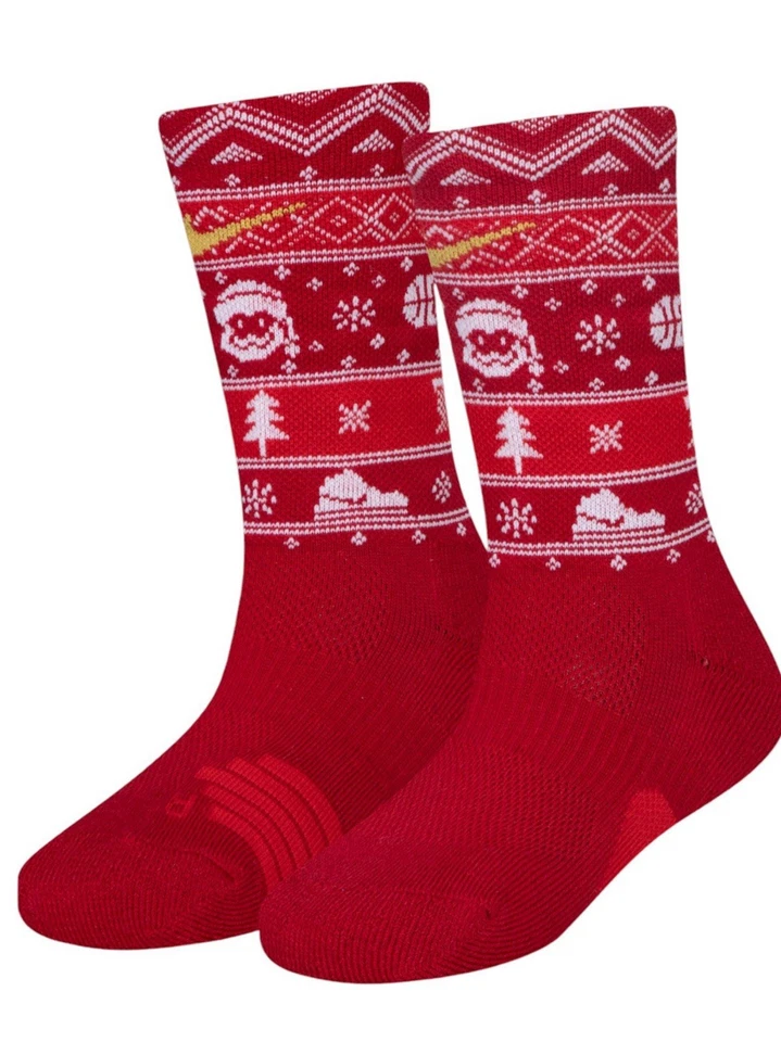 Calcetines de baloncesto Nike Elite Crew Navidad talla grande hombre talla 8-12 WMN 10-13 Foto 2 de 4