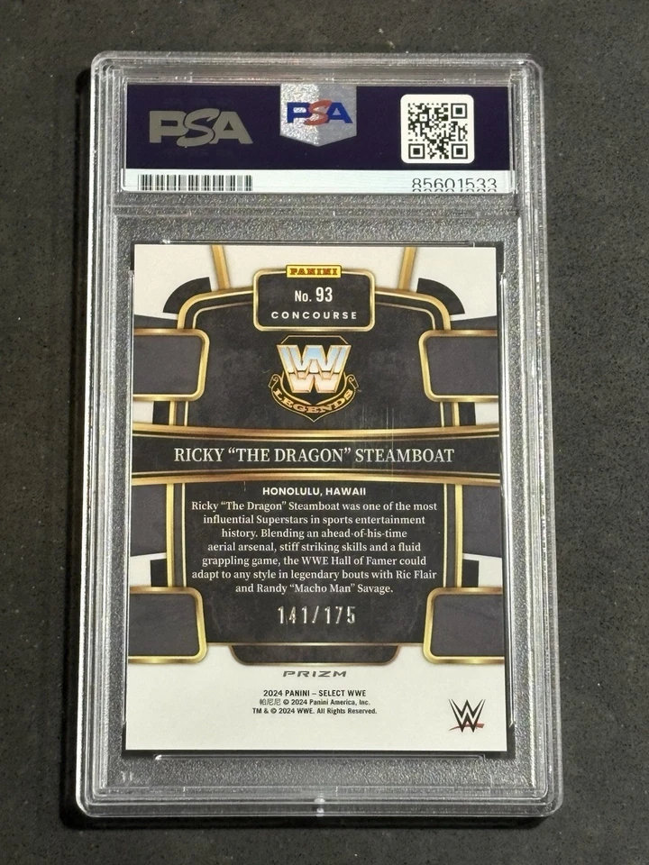 RICKY STEAMBOAT 2024 PANINI SELECT WWE RED PRIZM SIGNED AUTO CARD PSA/DNA - Image 2 of 2