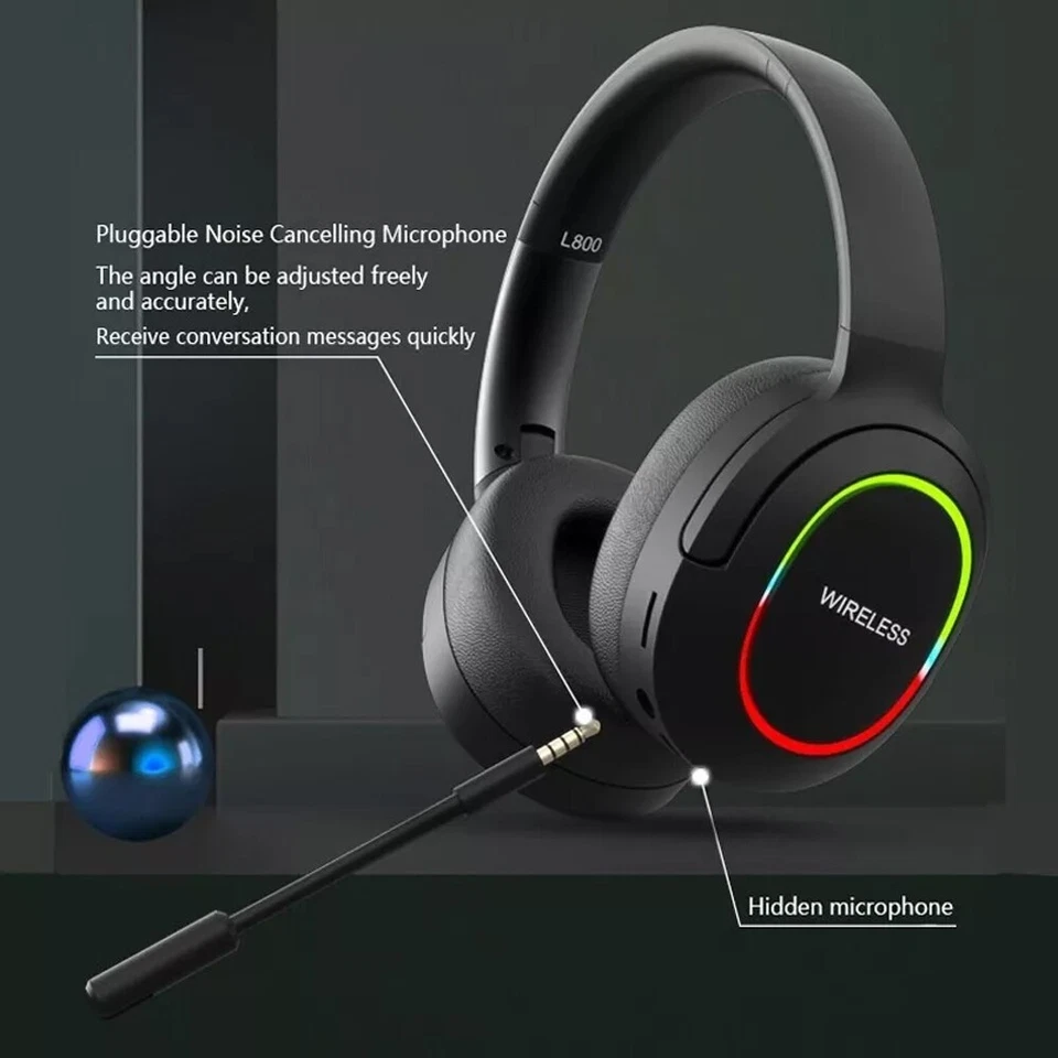 Wireless Gaming Headset For PS4, PS5, Xbox, Switch, PC Foldable Noise-Cancelling - Image 3 of 4