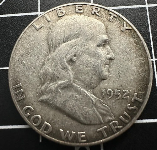 1952 D Franklin Half Dollar Circulated 90% Silver 50c Fine