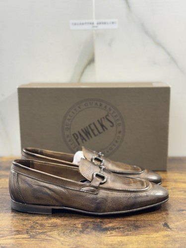 Pawelk’s Mocassino Uomo Pelle Cuoio Hand Made In Italy Washed 42