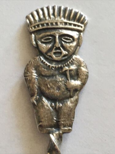 Vtg Souvenir Spoon Collectible .900 Silver 4.75” South American Tribal Figure - Picture 1 of 4