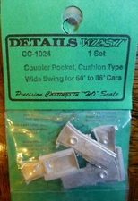 Details West 1024 x HO Freight Car 60'/86' Coupler Pocket Long Cushion Type