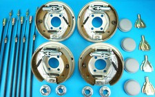 200x50mm BOLT-ON Brake Back Plate & Cables & Caps for Knott Ifor Williams HB506