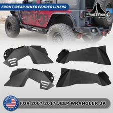 Front and Rear Inner Fender Liner for 2007-2018 Jeep Wrangler JK JKU Steel 4Pcs