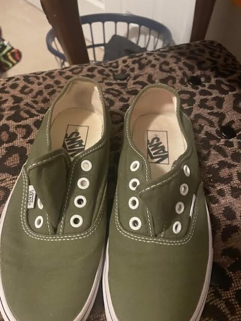 Green and White Old Skool Vans | eBay