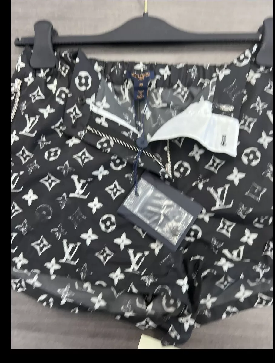 Louis Vuitton Monogram Shorts Stencil Effect Black Size 38