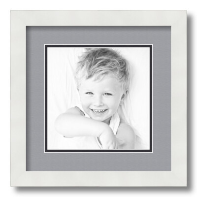 ArtToFrames Matted 12x12 White Picture Frame with 2'' Double Mat, 8x8 Opening