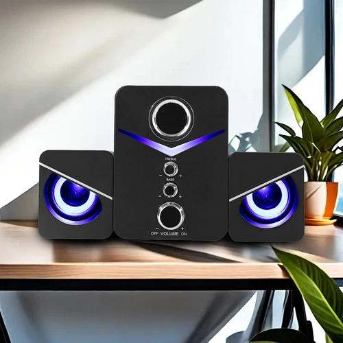 Bluetooth Computer Speaker USB-Powered Desktop PC TV Speaker & Subwoofer AUX LED - Picture 1 of 17