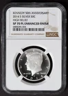 2014-S NGC SP70PL John F Kennedy JFK 50th Enhanced Silver 50C SP 70 PL